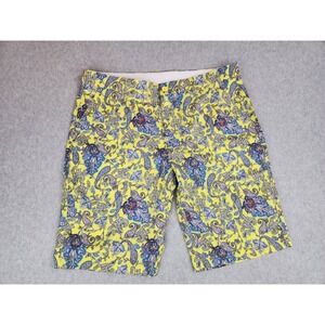 Hreski Yellow Paisley Print Golf Shorts Crazy‎ Golfer John daly Mens 36 Large